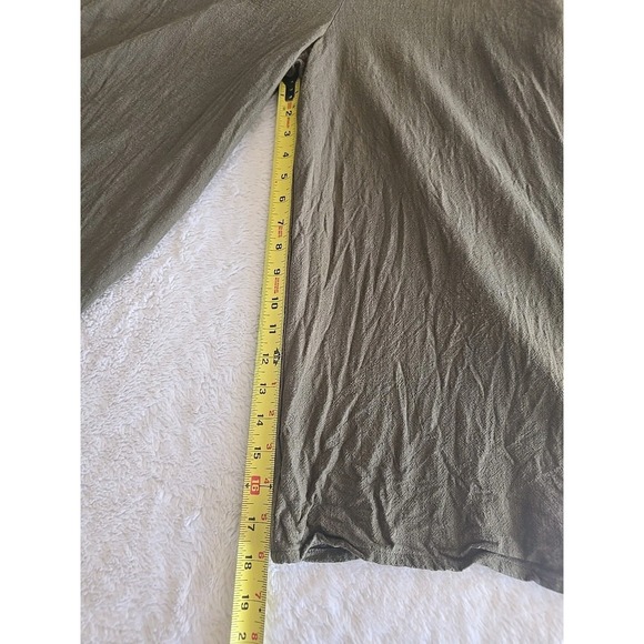 P. Cill Cropped Jumpsuit Womens M Green Pockets Linen Blend‎ Minimalist Boho - Picture 7 of 14